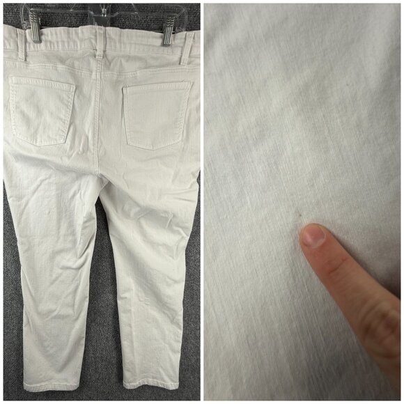 Eileen Fisher Women White Stretch Jeans Size 16W Organic Cotton Spandex Adult - Picture 12 of 16
